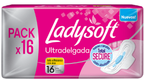 LADYSOFT TOALLA HIGIÉNICA 16 UN ULTRADELGADA CON ALAS