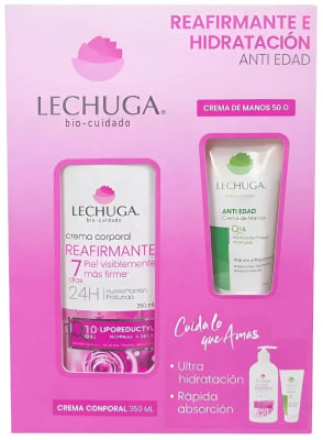 ESTUCHE LECHUGA CREMA CORPORAL REAFIRMANTE Q10 + CREMA DE MANOS 50 GR