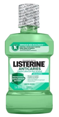 LISTERINE ENJUAGUE BUCAL 180 ML ANTICARIES FRESCURA EXTRA SUAVE