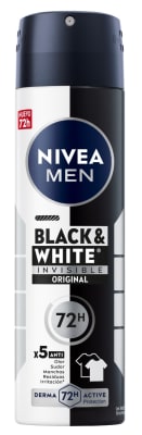 NIVEA MEN DESODORANTE SPRAY 150 ML BLACK WHITE INVISIBLE ORIGINAL 72 HR