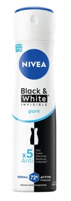 NIVEA DESODORANTE SPRAY 150 ML BLACK WHITE PURE 72 HR