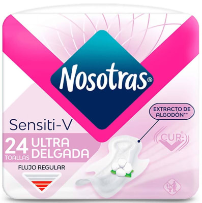 NOSOTRAS TOALLA HIGIÉNICA 8 UN SENSITI-V ULTRA DELGADA