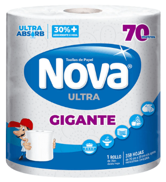 NOVA ULTRA TOALLA PAPEL DOBLE HOJA 70 MT GIGANTE