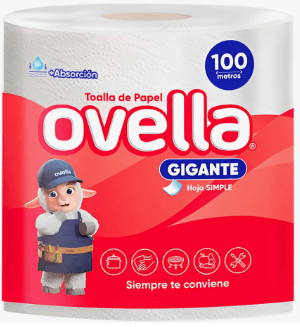 OVELLA TOALLA PAPEL PREPICADA HOJA SIMPLE 100 MT GIGANTE