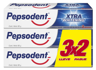 PEPSODENT PASTA 90 GR PACK 3 UN WHITENING
