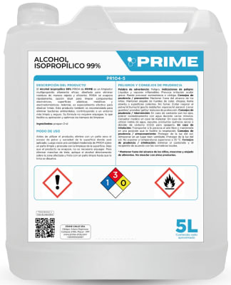 PRIME ALCOHOL ISOPROPÍLICO 99% 5 LT