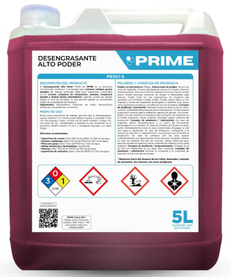 PRIME DESENGRASANTE ALTO PODER 5 LT