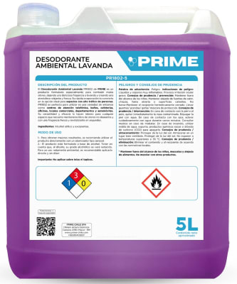 PRIME DESODORANTE AMBIENTAL LÍQUIDO 5 LT LAVANDA