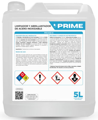 PRIME LIMPIADOR Y ABRILLANTADOR ACERO INOXIDABLE 5 LT