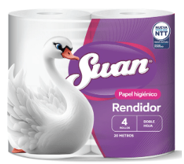 SWAN HIGIÉNICO 20 MT 4 ROLLOS D/HOJA
