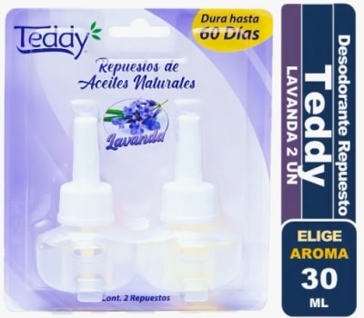 TEDDY DESODORANTE ELÉCTRICO 2 RECARGAS LAVANDA