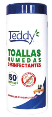 TEDDY TOALLA HÚMEDA DESINFECTANTE 50 UN TARRO