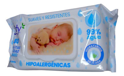 TEDDY TOALLA HÚMEDA HIPOALERGÉNICA 99% AGUA 80 UN CON TAPA