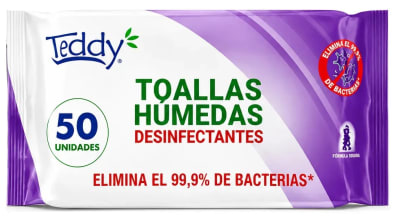 TEDDY TOALLA HÚMEDA DESINFECTANTE 50 UN AROMA LAVANDA