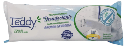 TEDDY TRAPERO HÚMEDO 12 UN 40X60 CMS LAVANDA DESINFECTANTE