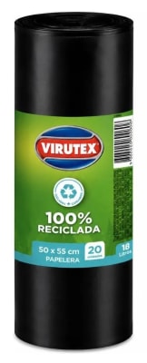 VIRUTEX BOLSA BASURA 50X55 CM 20 UN