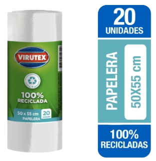 VIRUTEX BOLSA 50X55 CMS 20 UN BLANCA SIN AROMA