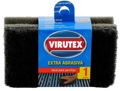 VIRUTEX ESPONJA EXTRA ABRASIVA NEGRA PARA PARRILLAS