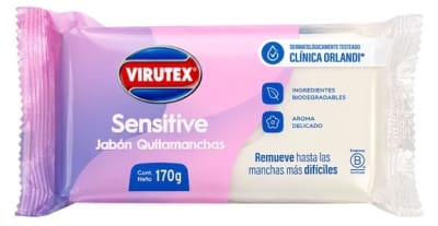 VIRUTEX JABÓN BARRA LAVAR 170 GR SENSITIVE QUITA MANCHAS