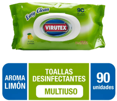 VIRUTEX TOALLA HÚMEDA DESINFECTANTE 90 UN C/TAPA