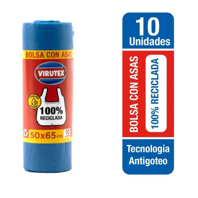 VIRUTEX BOLSA 50X65 CM 10 UN CON ASAS AZUL