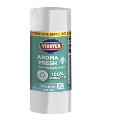 VIRUTEX BOLSA 50X55 CMS 20 UN BLANCA FRESH