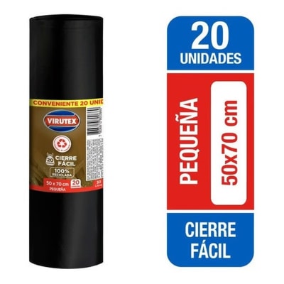 VIRUTEX BOLSA 50X70 CM 20 UN CIERRE FÁCIL