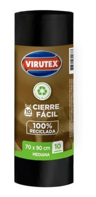 VIRUTEX BOLSA 70X90 CM 10 UN CIERRE FÁCIL