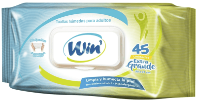 WIN PLUS TOALLA HÚMEDA ADULTO EXTRA GRANDE 45 UN