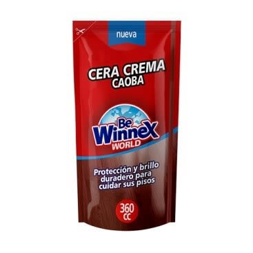 WINNEX CERA CREMA 360 ML ROJA CAOBA