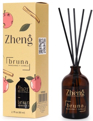 ZHENG DIFUSOR AROMÁTICO 80 ML MANZANAS Y CANELA 5 VARILLAS