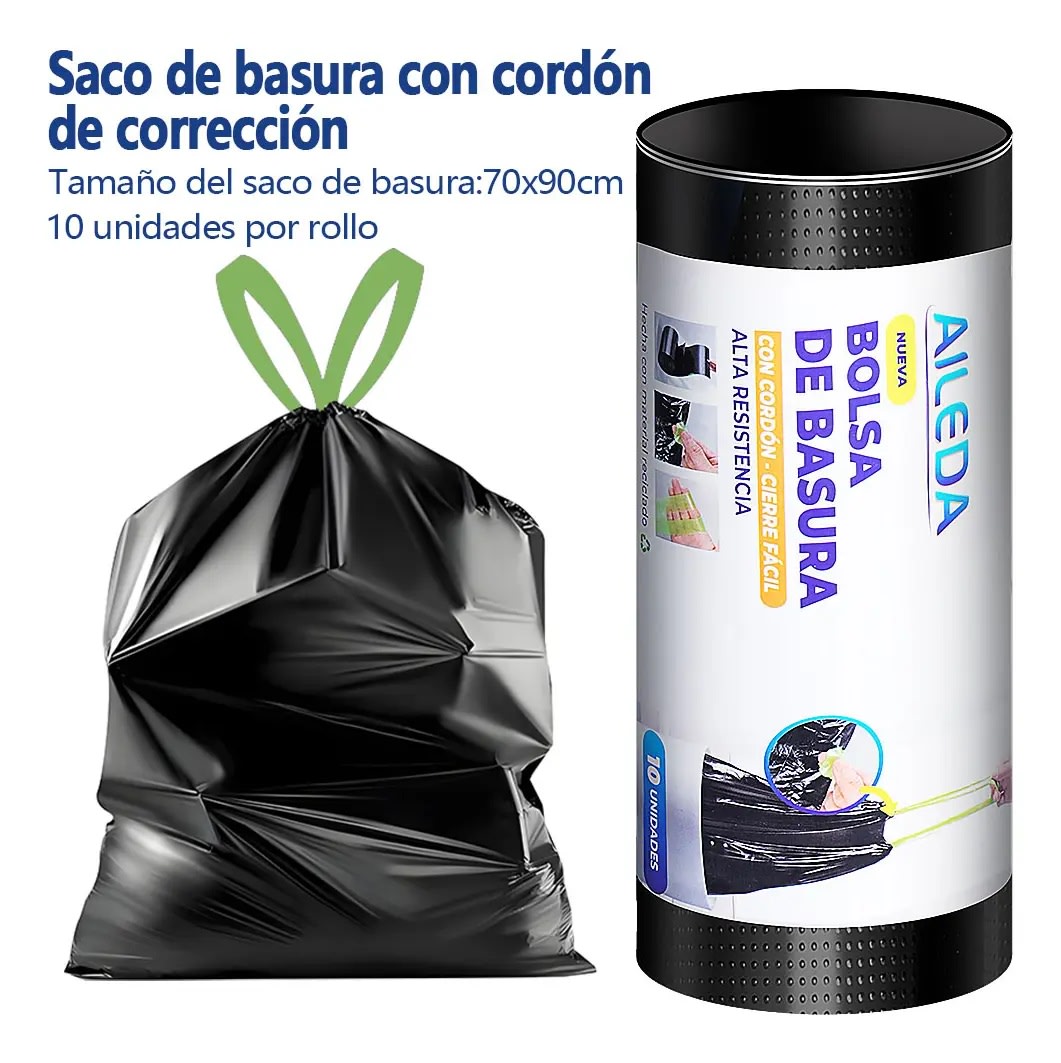 AILEDA BOLSA 70X90 CM 10 UN CON CORDÓN1