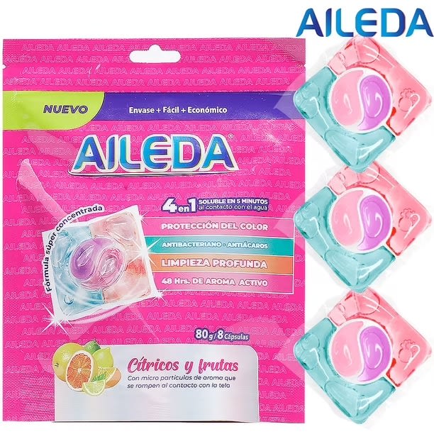 AILEDA DETERGENTE EN CÁPSULAS 8 UN CÍTRICO Y FRUTAS1