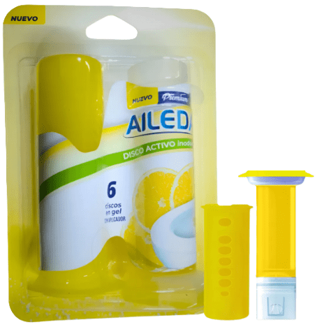 AILEDA DESODORANTE WC GEL DISCO ACTIVO LIMÓN 6 UN 38 ML + APLICADOR1