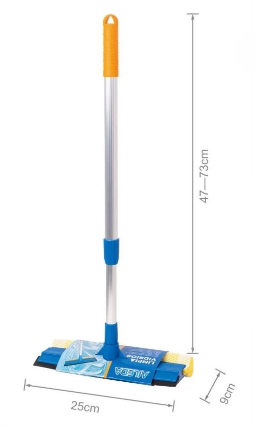 AILEDA LIMPIAVIDRIOS CON ESPONJA Y GOMA - MANGO EXTENSIBLE 130 CM2