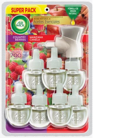 AIR WICK DESODORANTE ELÉCTRICO 7 CARGAS + UN DISPENSADOR BERRIES Y MANZANA CANELA1