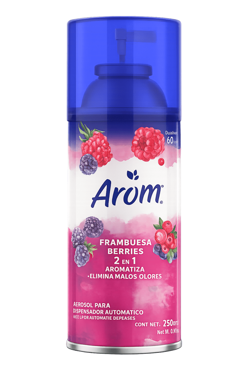AROM DESODORANTE AUTOMATICO 250 ML RECARGA FRAMBUESA/BERRY1