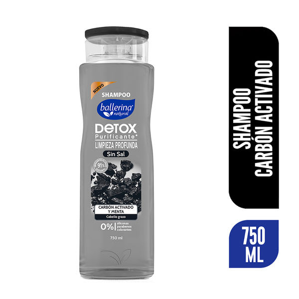 BALLERINA SHAMPOO 750 ML BOTELLA CARBÓN1