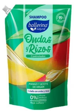 BALLERINA SHAMPOO 750ML DOYPACK ONDAS Y RIZOS MANGO1
