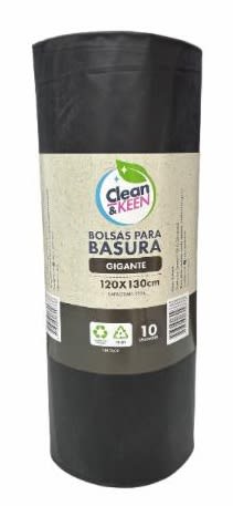 CLEAN KEEN BOLSA BASURA GIGANTE 120X130 CM 10 UN2