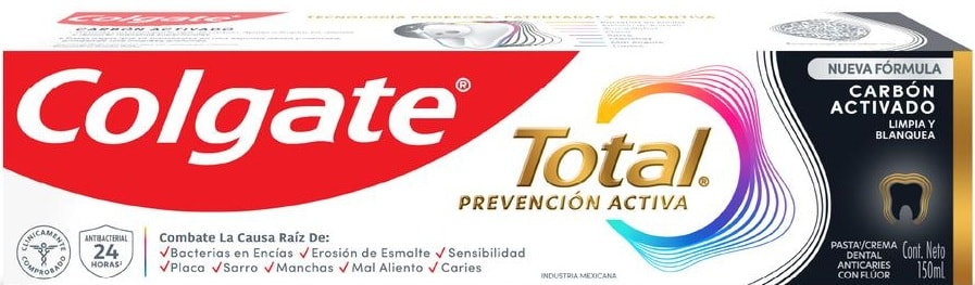 COLGATE TOTAL PASTA DENTAL 150 ML CARBÓN ACTIVADO2