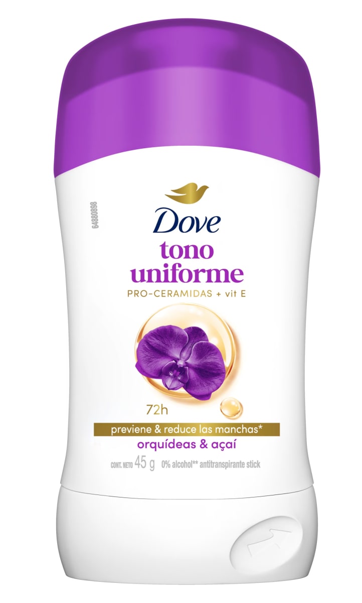 DOVE DESODORANTE 45 GR BARRA TONO UNIFORME ORQUÍDEAS MUJER1