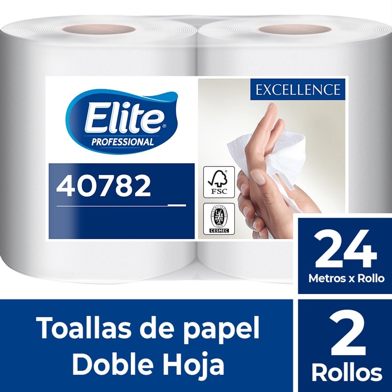 ELITE TOALLA PAPEL 24 MTS DOBLE HOJA 2 ROLLOS1