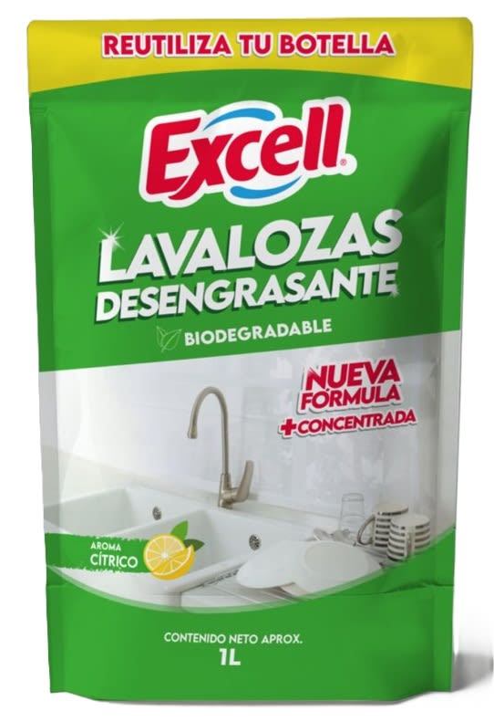 EXCELL LAVALOZA 1 LT DOYPACK DESENGRASANTE LIMÓN1