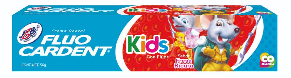 FLUO CARDENT PASTA DENTAL KIDS 50 GR SABOR FRESA1
