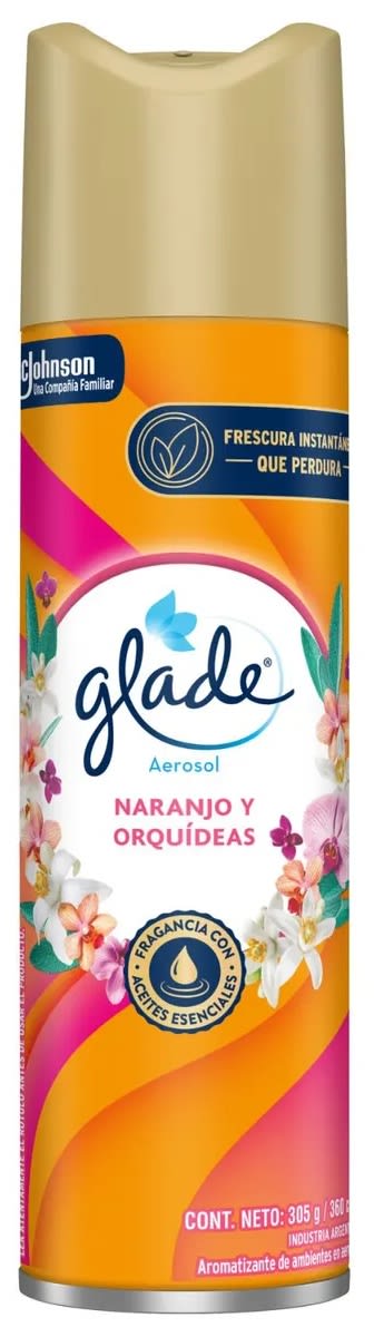 GLADE DESODORANTE SPRAY 360 CC NARANJO Y ORQUÍDEAS1