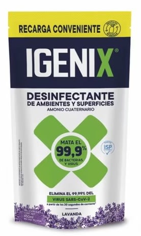 IGENIX DESINFECTANTE AMONIO CUATERNARIO DOYPACK 450 ML LAVANDA2