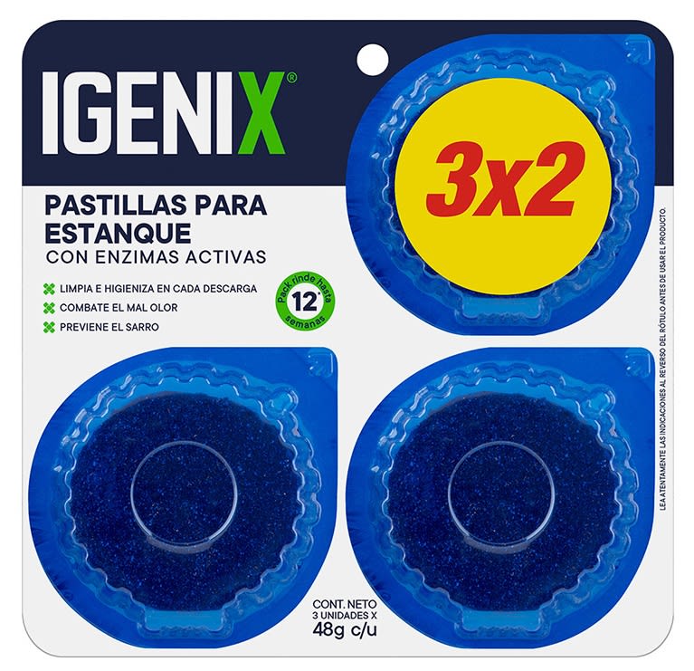 IGENIX PASTILLA ESTANQUE HIGIENIZANTE PACK 3 UN1