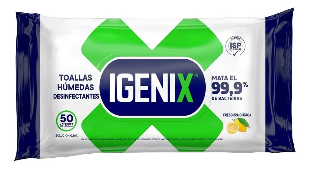 IGENIX DESINFECTANTE TOALLA HUMEDA 50 UN1