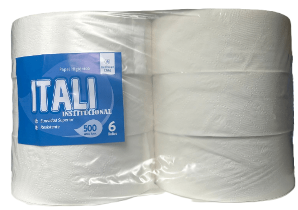 ITALI PAPEL HIGIÉNICO 500 MTS HOJA SIMPLE PACK 6 ROLLOS1